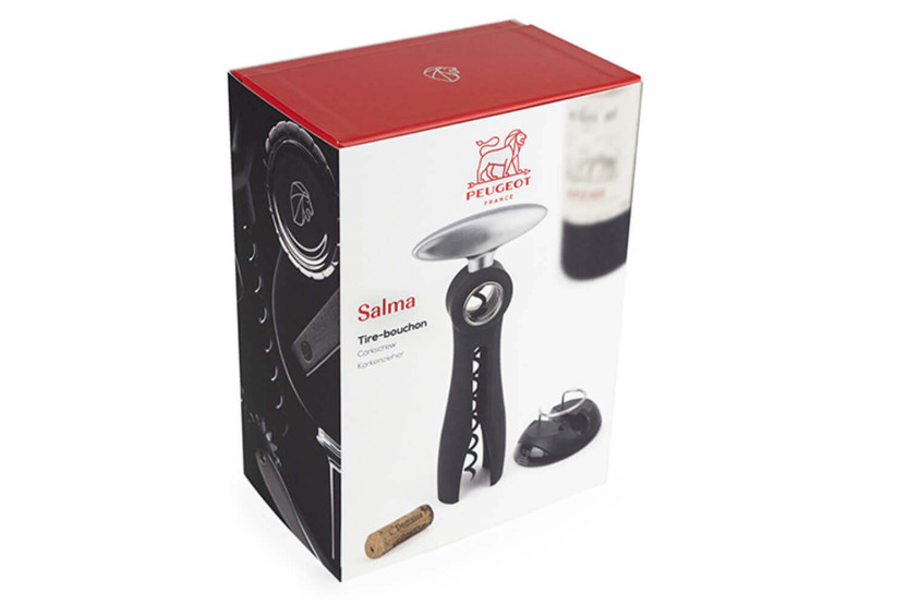 Saca-rolhas Peugeot Salma de rosca sem fim em metal e ABS 19cm