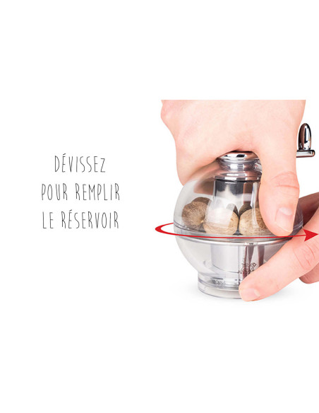Peugeot Tidore manual nutmeg mill in acrylic 11cm