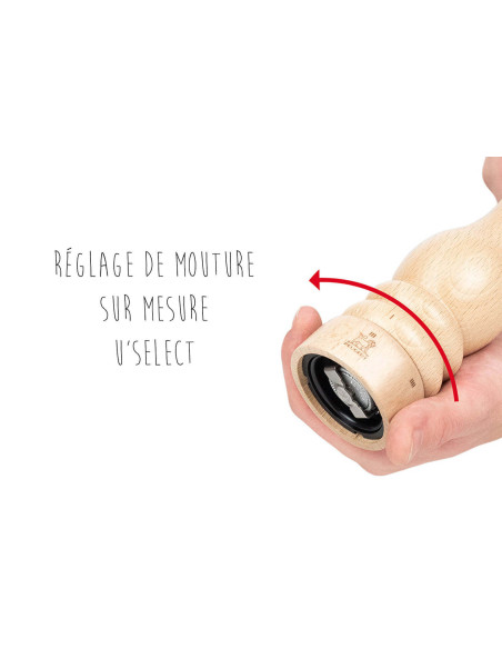 Peugeot Paris U select handmatige pepermolen in naturel hout