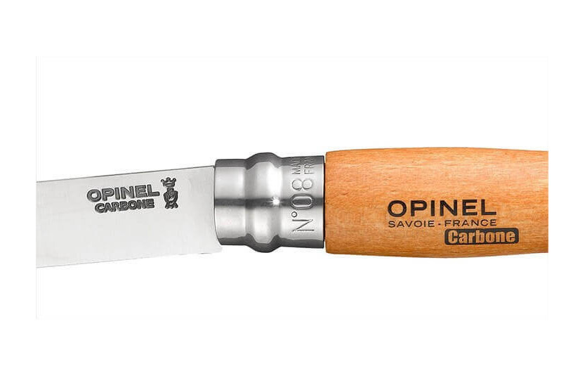 Opinel traditionell kolfiber n°08 med roterande hylsa