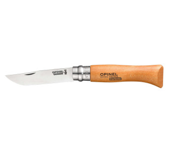 Opinel traditionnel carbone n°08 pyörivällä sulakkeella varustettuna