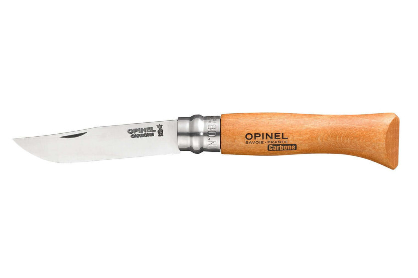 Opinel tradicional carbono n°08 com virola rotativa