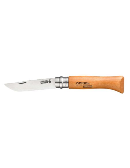 Opinel tradicional carbono n°08 com virola rotativa