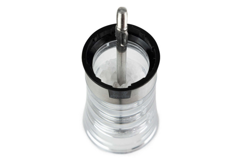 Peugeot Oslo manual salt mill in acrylic and stainless steel 14cm