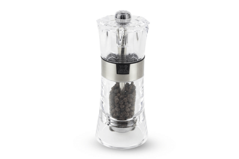 Peugeot Oslo manual pepper mill in acrylic and stainless steel 14cm