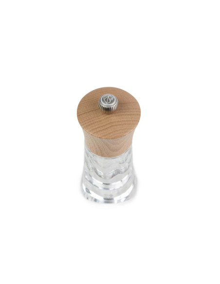 Peugeot Oléron natural acrylic and wood manual salt mill 14cm