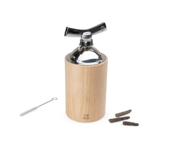 Molinillo de pimienta manual largo Peugeot Isen de madera y acero inoxidable 16cm
