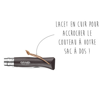 Faca Opinel N°08 Baroudeur 8,5cm lâmina castanha cabo preto 2