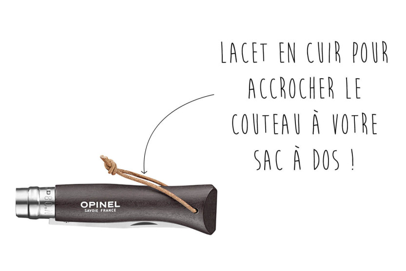 Faca Opinel N°08 Baroudeur 8,5cm lâmina castanha cabo preto