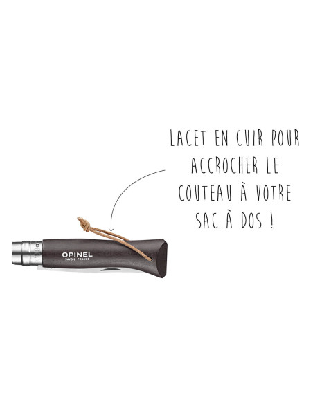 Coltello Opinel N°08 Baroudeur 8,5 cm lama marrone manico nero