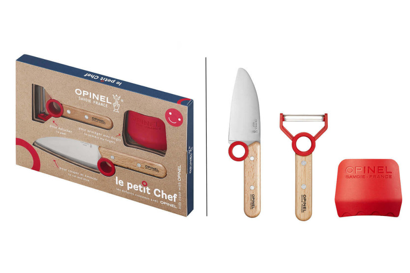 Opinel Set Le Petit Chef Messer + Schäler + Fingerschutz - Rot