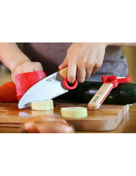 Opinel Set Le Petit Chef Messer + Schäler + Fingerschutz - Rot