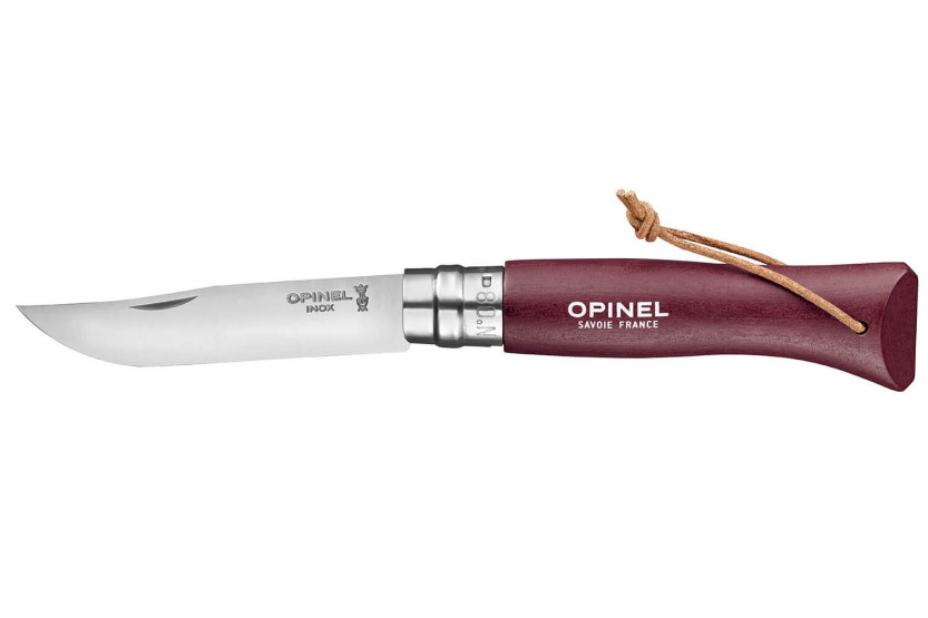 Opinel-kniv N°08 Baroudeur 8,5 cm blad granatskæfte