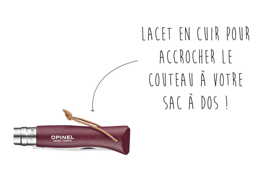 Opinel-kniv N°08 Baroudeur 8,5 cm blad granatskæfte