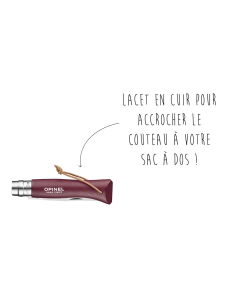 Coltello Opinel N°08 Baroudeur lama 8,5 cm manico granato