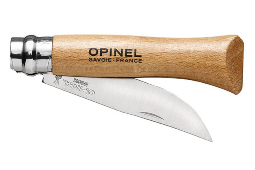 Faca tradicional Opinel N°06 7cm lâmina rotativa cabo em faia
