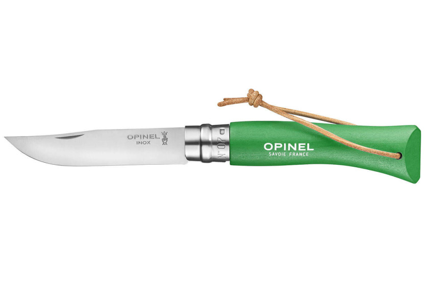 Faca Opinel N°07 Baroudeur, lâmina de 8 cm, cabo verde prado