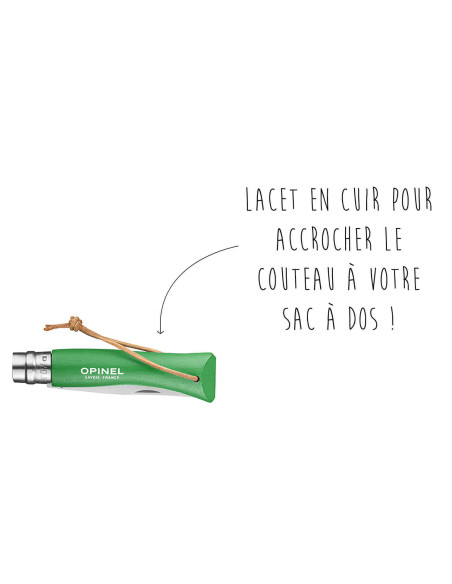 Opinel N°07 Baroudeur knife 8cm blade prairie green handle