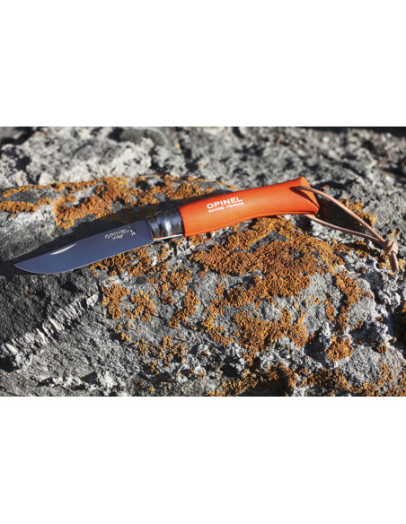 Opinel N°07 Baroudeur veitsi 8cm terä oranssi kahva