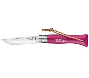 Opinel N°06 Baroudeurkniv 7cm blad hallonhandtag