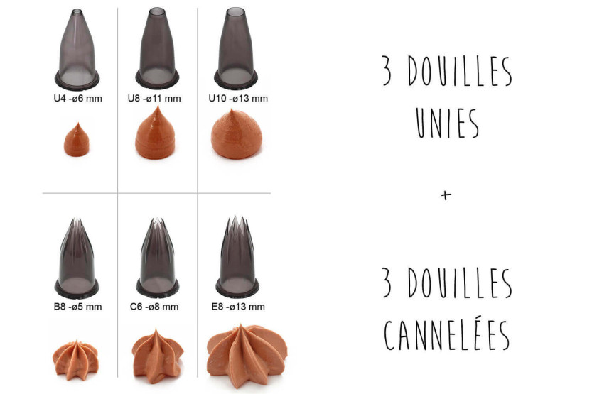 Set om 6 st De Bu yer Classic Tritan slät- och räfflade hylsor