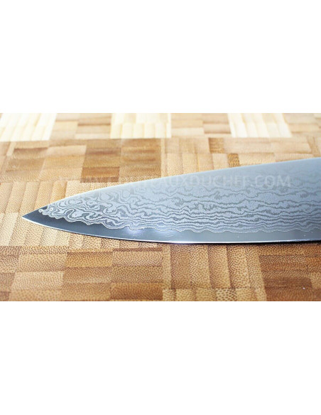 Japansk kockkniv Yaxell RAN 20cm damaskusblad 69 lager