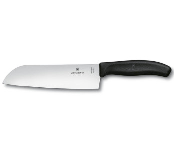 Victorinox SwissClassic 17cm musta santoku veitsi kortilla