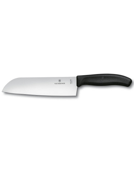 Victorinox SwissClassic 17cm black santoku knife on card