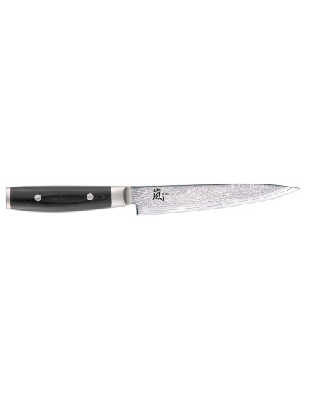 Faca de cortar japonesa Yaxell RAN 18cm Lâmina de Damasco 69 camadas