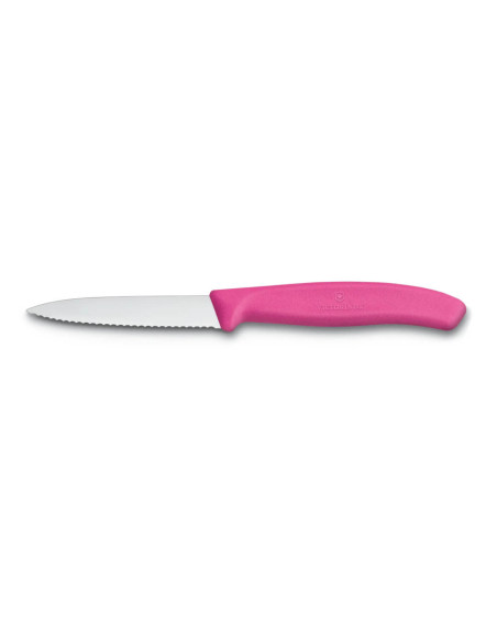 Victorinox Swissclassic rosa skrellekniv med 8 cm takket blad