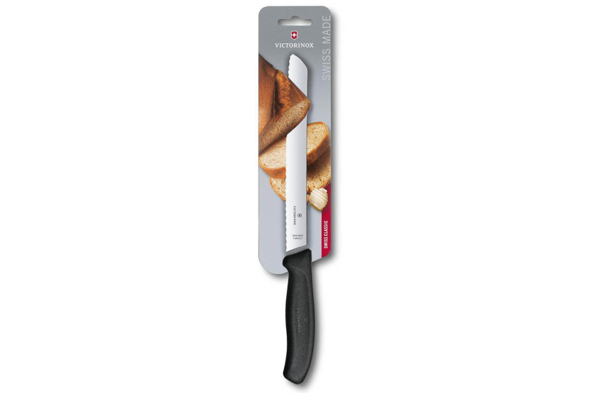 Faca de pão Victorinox SwissClassic 21cm preta em cartão