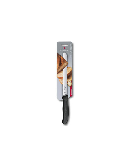 Brotmesser Victorinox SwissClassic 21cm schwarz auf Karte