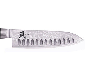 Yaxell RAN 16,5 cm 69-lags japansk santoku-kniv av damaskus med granton-egg 2
