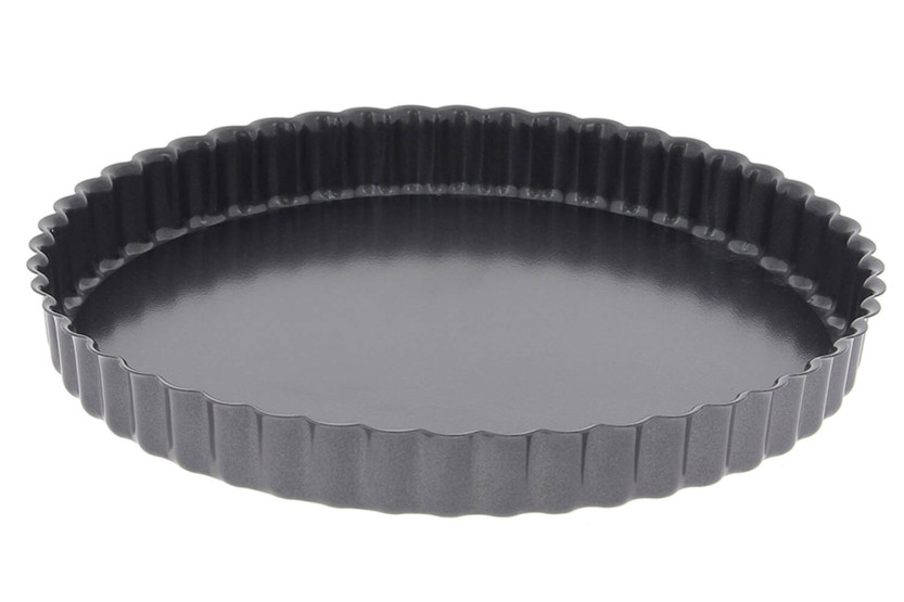 Forma de tarte canelada em aço De Buyer com base amovível e bordo reto
