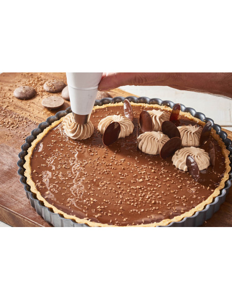 Stampo per crostata scanalato in acciaio De Buyer con base e bordo dritto rimovibili