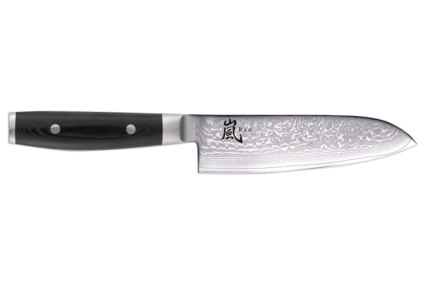 Japanese santoku knife Yaxell RAN 16.5cm damascus blade 69 layers