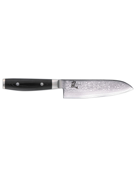 Cuchillo santoku japonés Yaxell RAN, hoja de Damasco de 16,5 cm, 69 capas