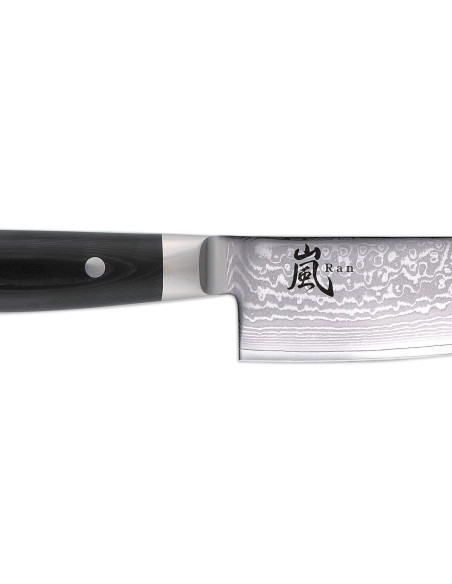 Cuchillo santoku japonés Yaxell RAN, hoja de Damasco de 16,5 cm, 69 capas