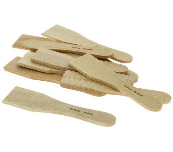 Juego de 10 espátulas de madera de haya para raclette o blini De Buyer