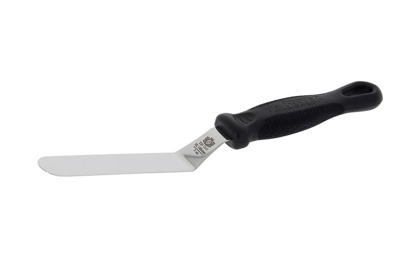 De Buyer FKOfficium mini espátula angular em aço inoxidável com lâmina arredondada