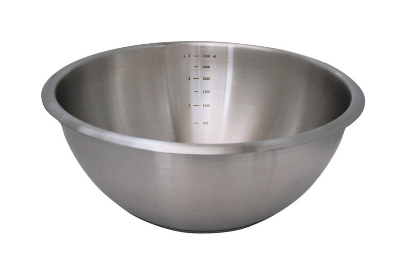 De Bu yer Cul-de-Poule stainless steel silicone-coated half-sphere pastry bowl
