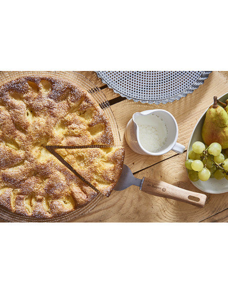 Molde de tarta acanalado de acero inoxidable De Buyer con base extraíble y bandeja para hornear