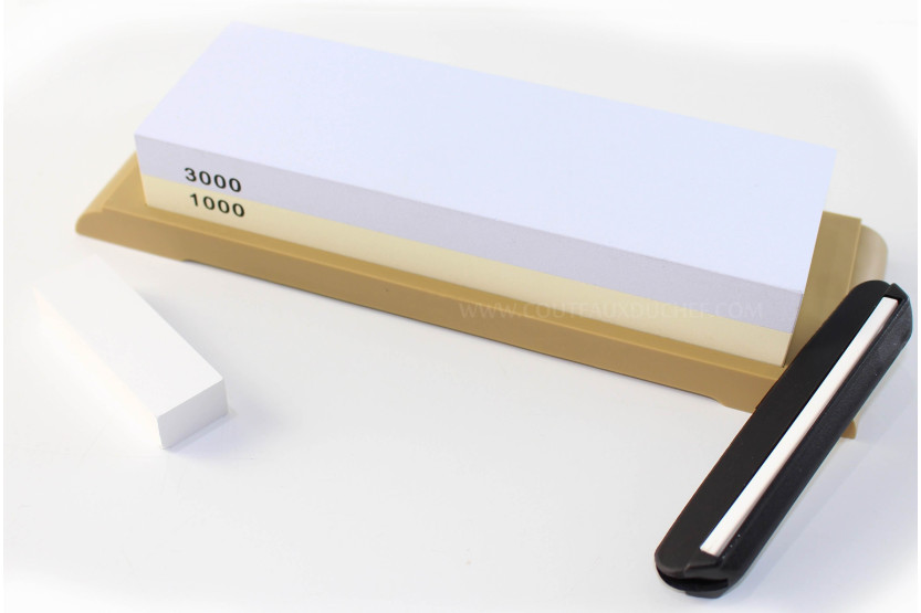 Yaxell Japanse wetsteen korrel 1000/3000 + 3 accessoires