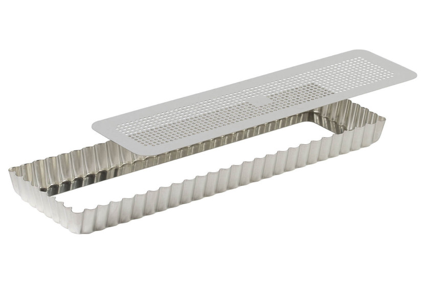 Gobel rectangular fluted house pie mould with movable base 35 x 11 x 2.5 cm