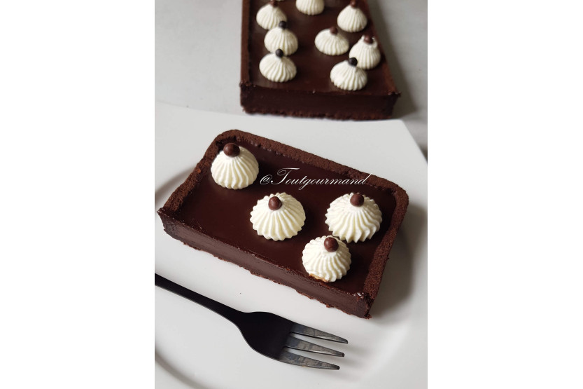 Rectangular fluted tart mould Gobel tinplate movable bottom