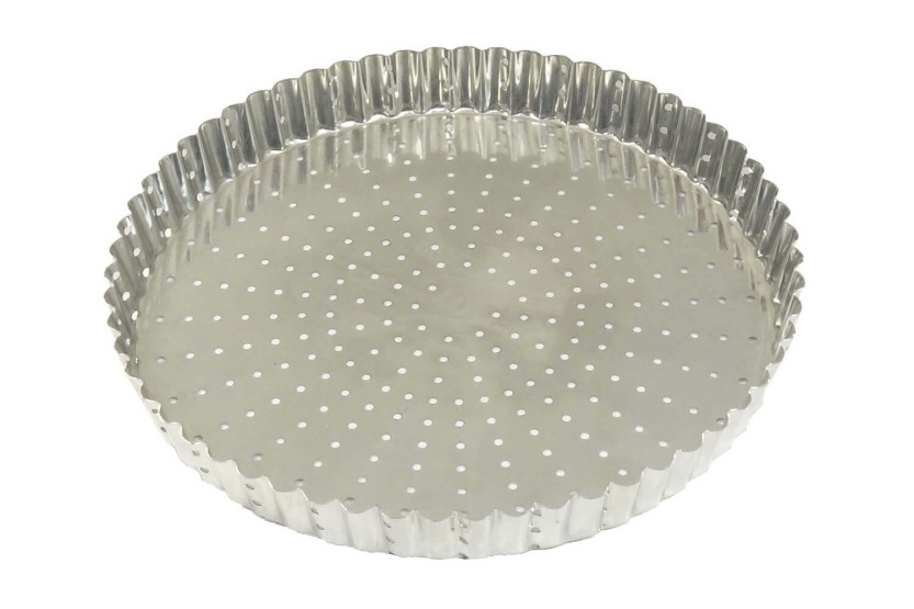 Tourtière redonda canelada perfurada Gobel com base fixa - 7 tamanhos