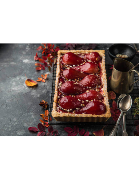 Forma de tarte retangular antiaderente com base fixa Gobel