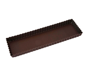 Gobel suorakaiteen muotoinen uurrettu kotipiirakkavuoka kiinteällä pohjalla 35 x 11 x 2,5 cm.
