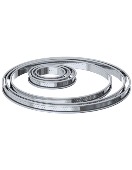 De Buyer anillo perforado redondo de acero inoxidable para tartas