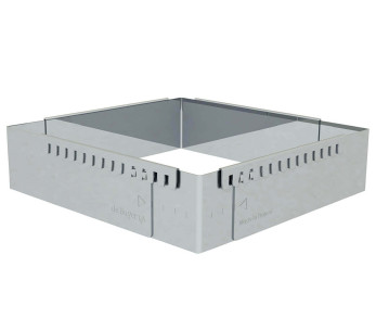 Cornice rettangolare allungabile per dessert in acciaio inox De Buyer